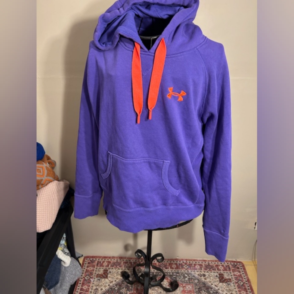 Under Armour Purple Hoodie with Orange Drawcords